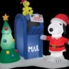 Airblown Snoopy & Woodstock With Mailbox Inflatable Scene - Peanuts