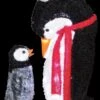 "Fuzzy Plush Mommy And Baby Penguin" Light Up Christmas Decoration