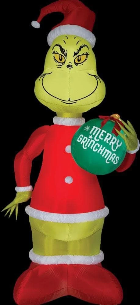 Giant Airblown Grinch With Ornament