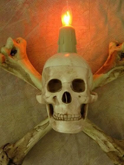"Humerus Bone Wall Sconce With 3 Inch Skull" Haunted House Lighting - Image 3