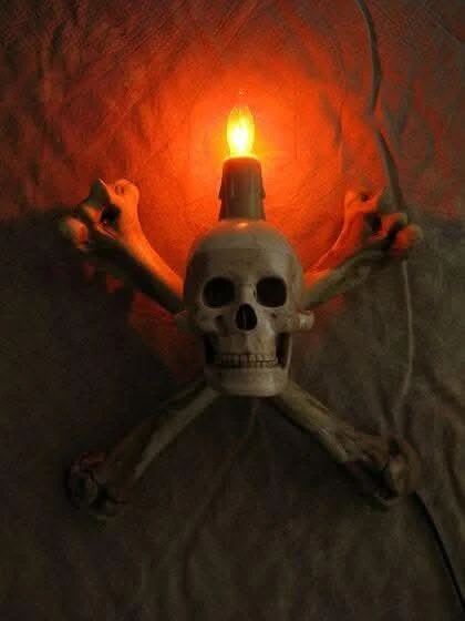 "Humerus Bone Wall Sconce With 3 Inch Skull" Haunted House Lighting - Image 4